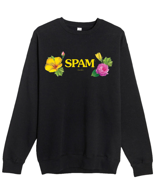 Spam Floral Logo Crewneck - Black