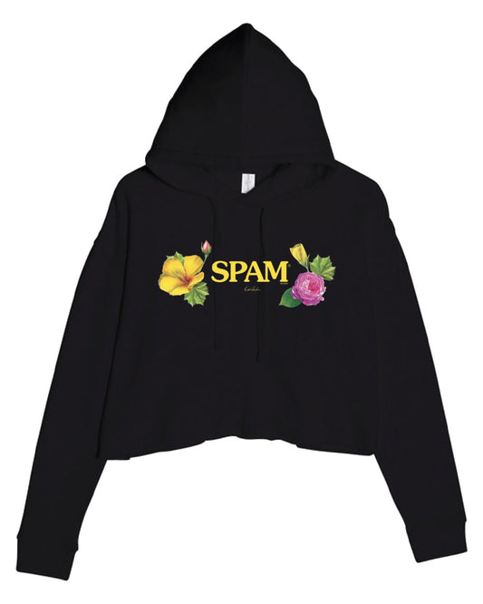 Spam Floral Logo Crop Hoodie